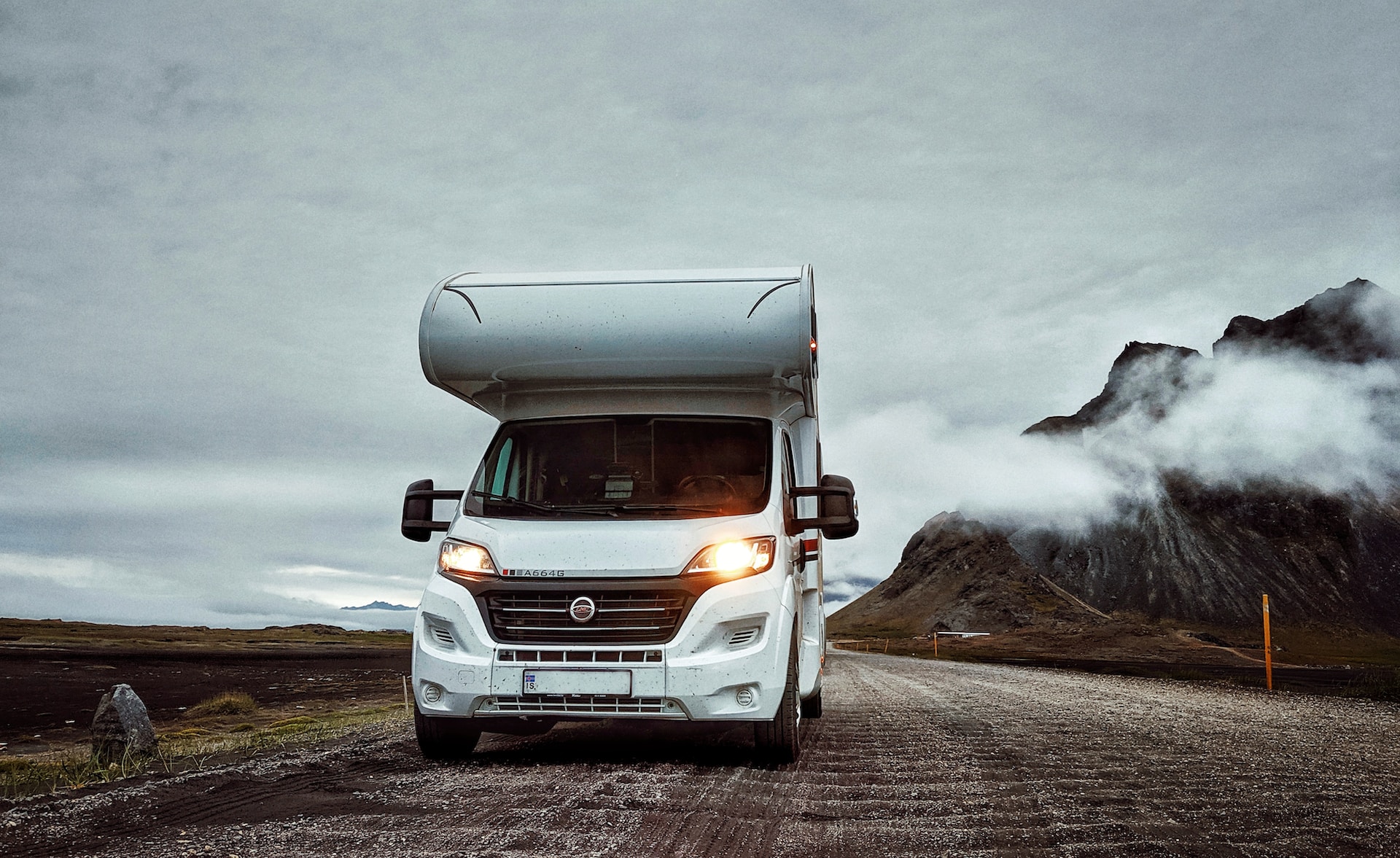 solar powered rv driving in Iceland